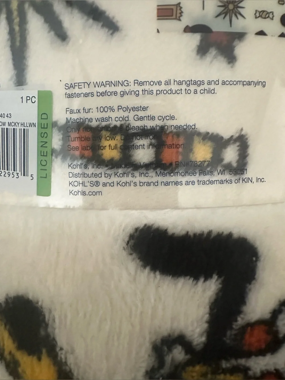 Disney Mickey and friends oversized Halloween plush throw 5x6 New